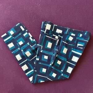 Banana Republic Green and Blue Geometric Trousers